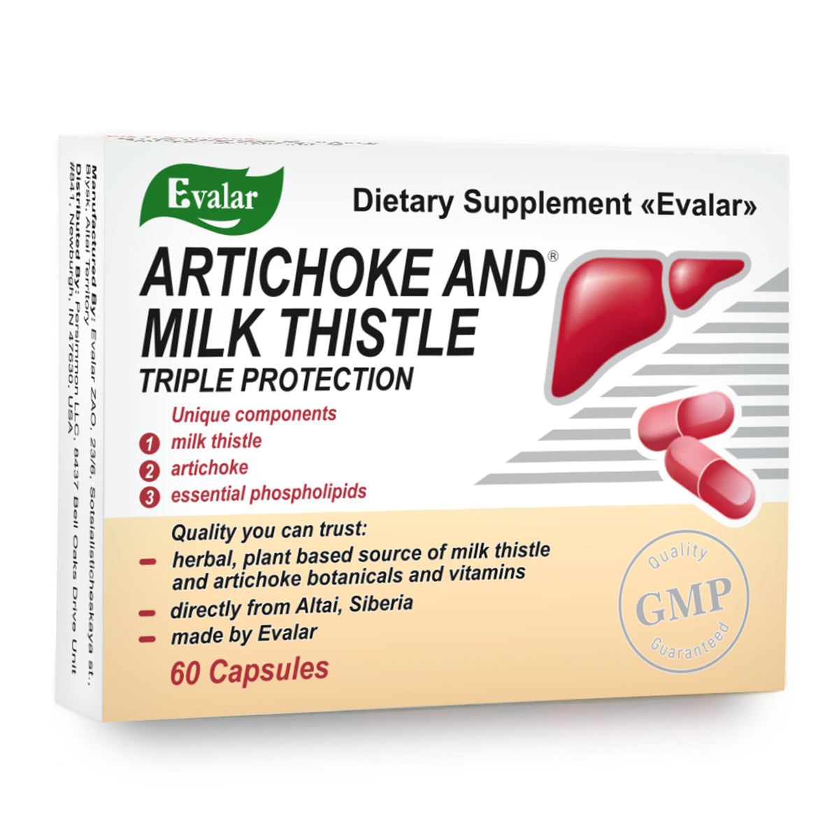 Artichoke & Milk Thistle by Evalar – 60 Tablets
