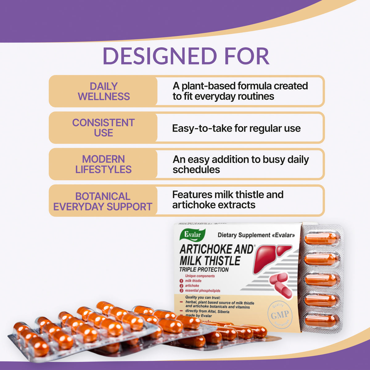 Artichoke & Milk Thistle by Evalar – 60 Tablets