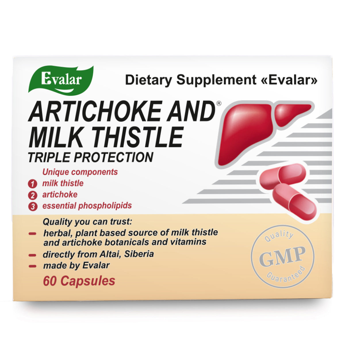 Artichoke & Milk Thistle by Evalar – 60 Tablets
