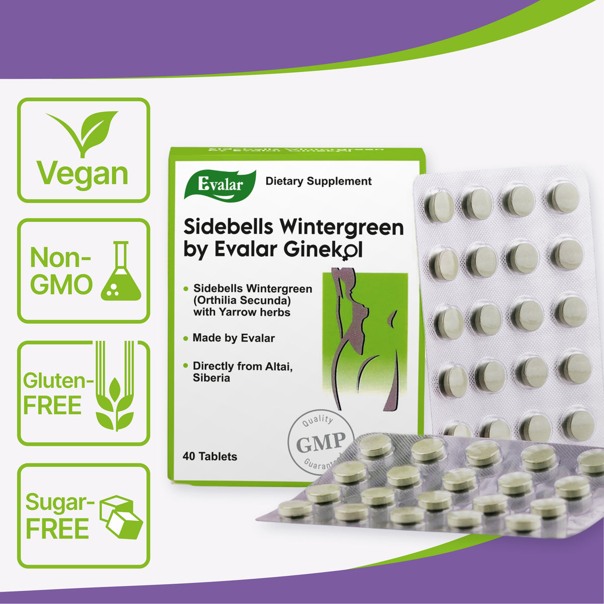 Orthilia Secunda Sidebells Wintergreen Yarrow Evalar 40 Tabs