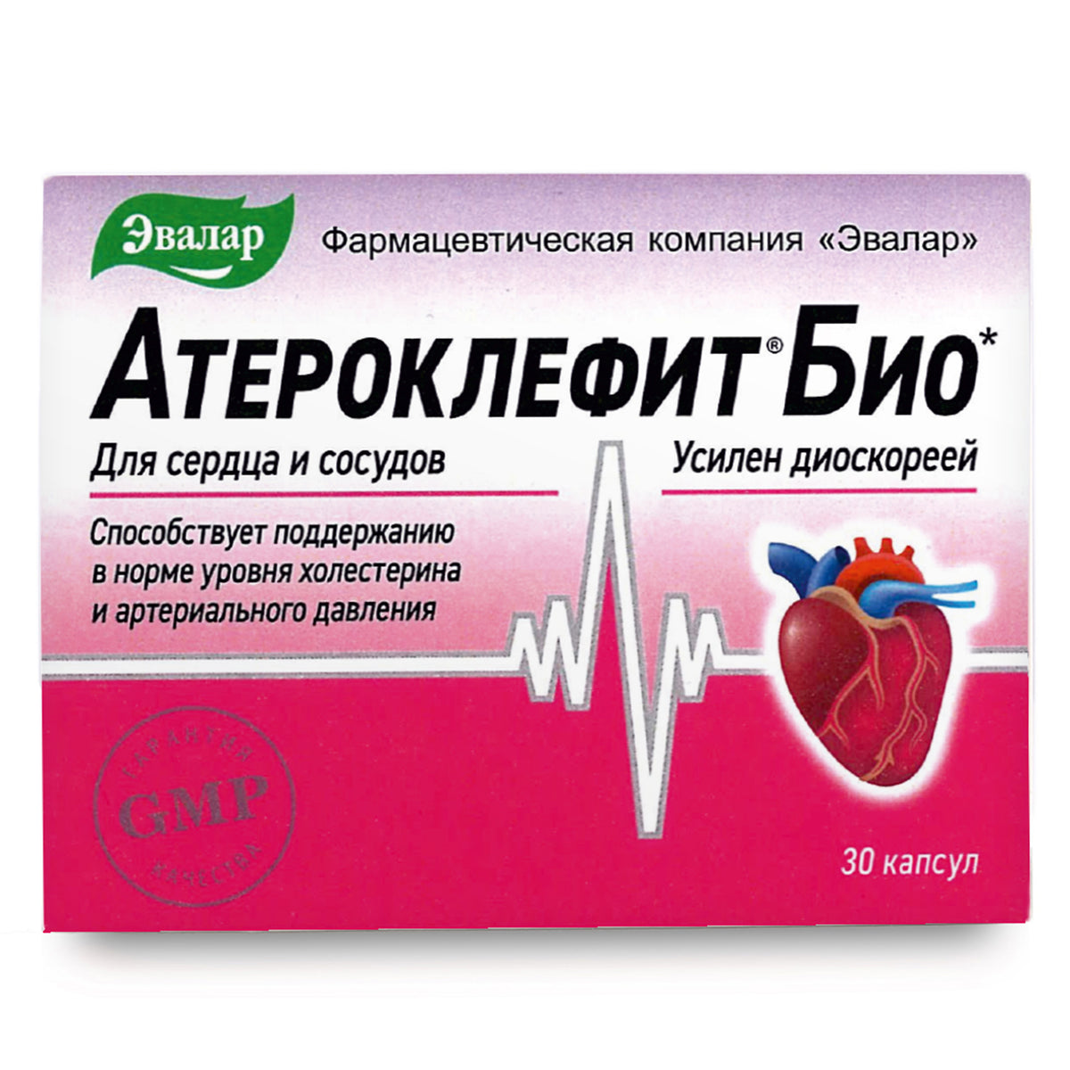 Dioscorea Villosa Wild Yam Red Clover by Evalar Ateroklefit Herb 30 Caps