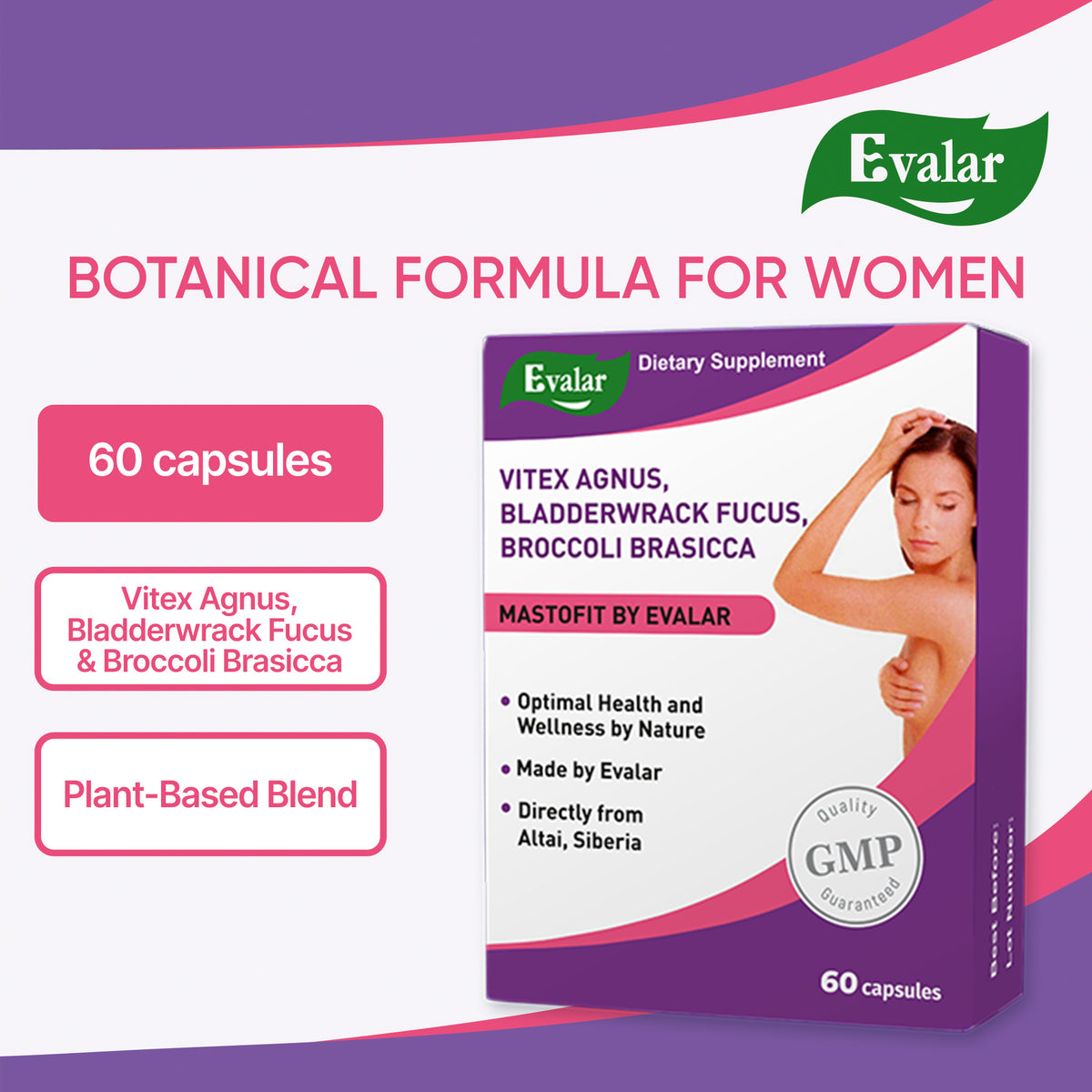 Vitex Chaste Tree Bladderwrack Fucus Extract Mastofit Herb by Evalar 100 Tab