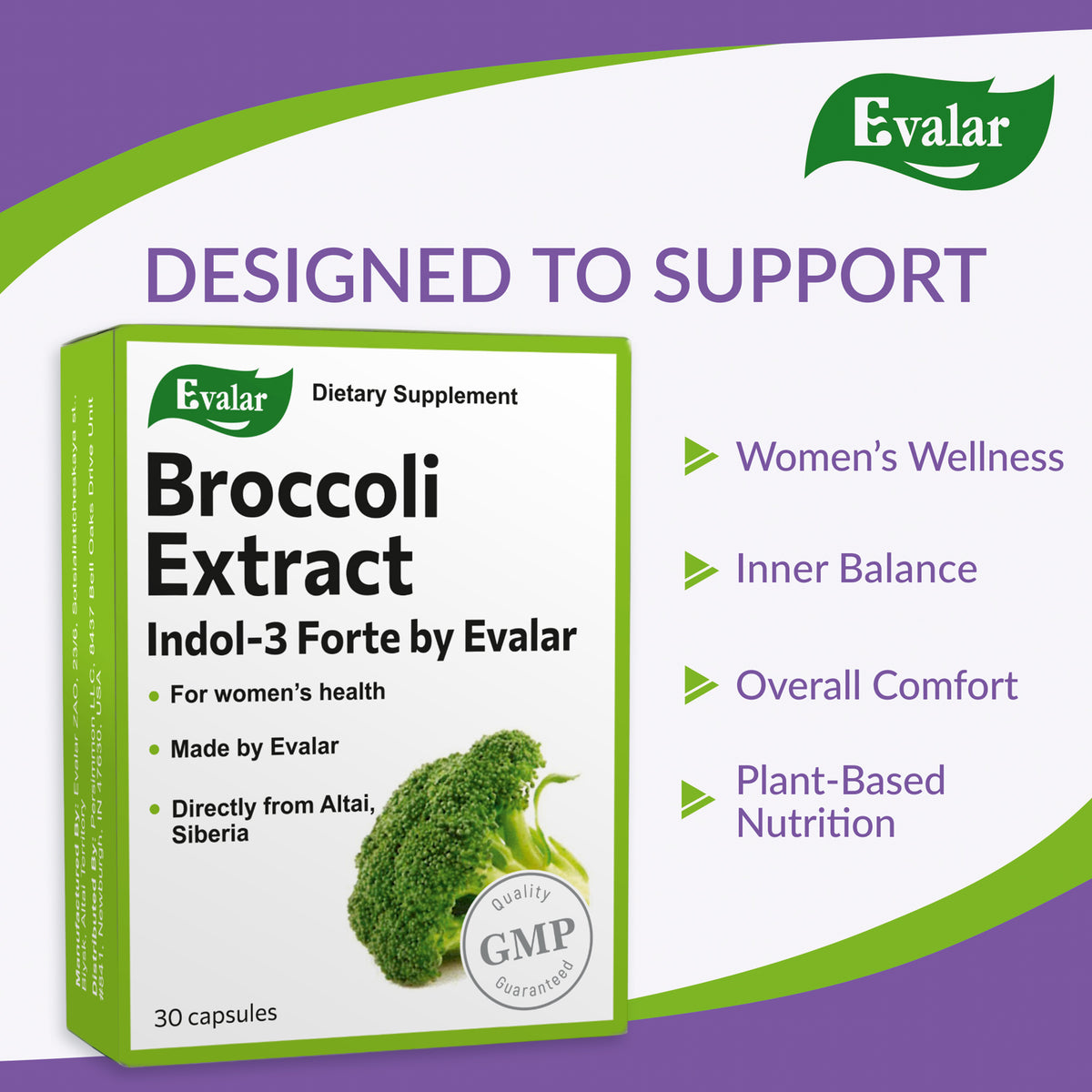 Evalar Broccoli Indol-3 Extract Herb by Evalar 30 Caps