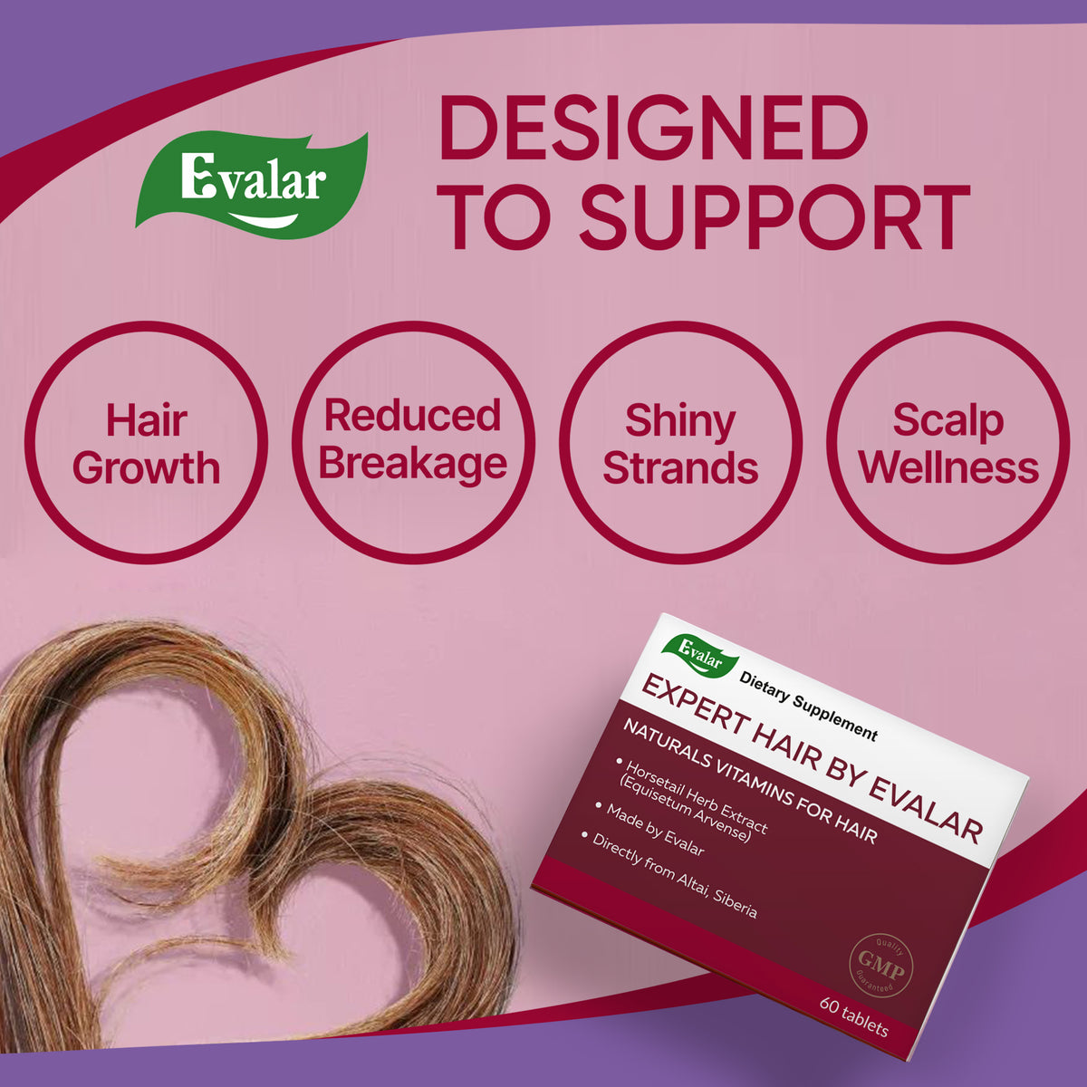 Expert Hair Horsetail Herb Equisetum Arvense Extract by Evalar 60 Tabs