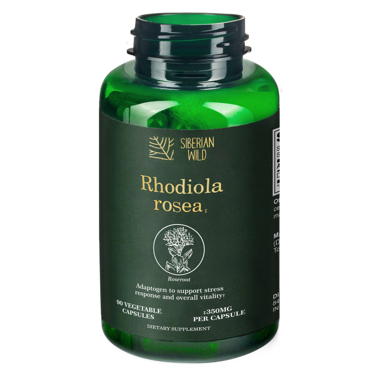 Siberian Wild Rhodiola Rosea Capsules – 350 mg – 90 Vegan Capsules