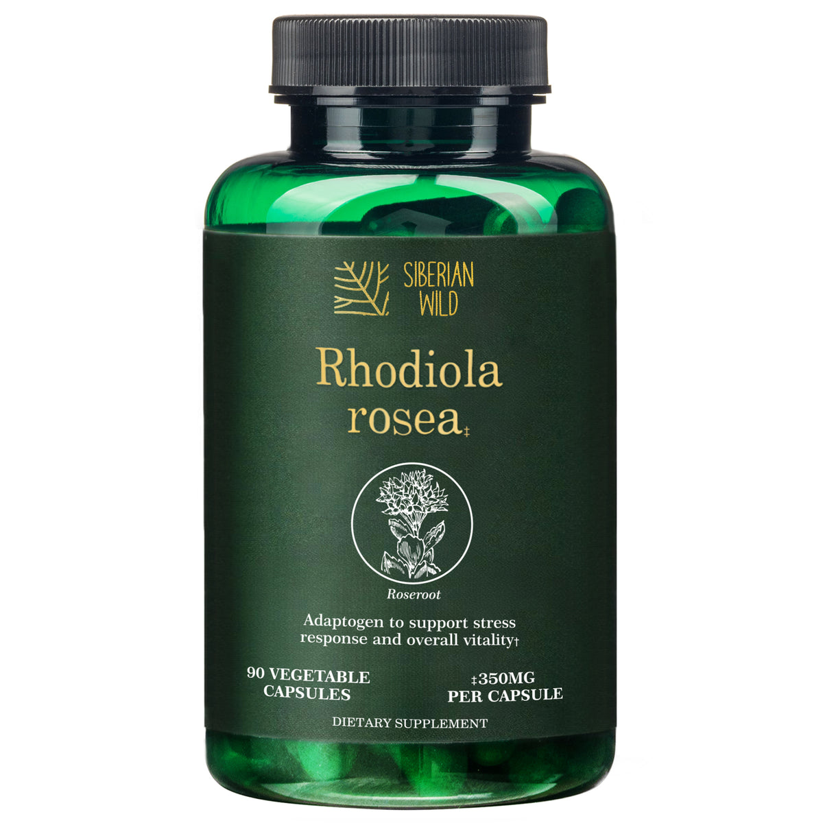 Siberian Wild Rhodiola Rosea Capsules – 350 mg – 90 Vegan Capsules