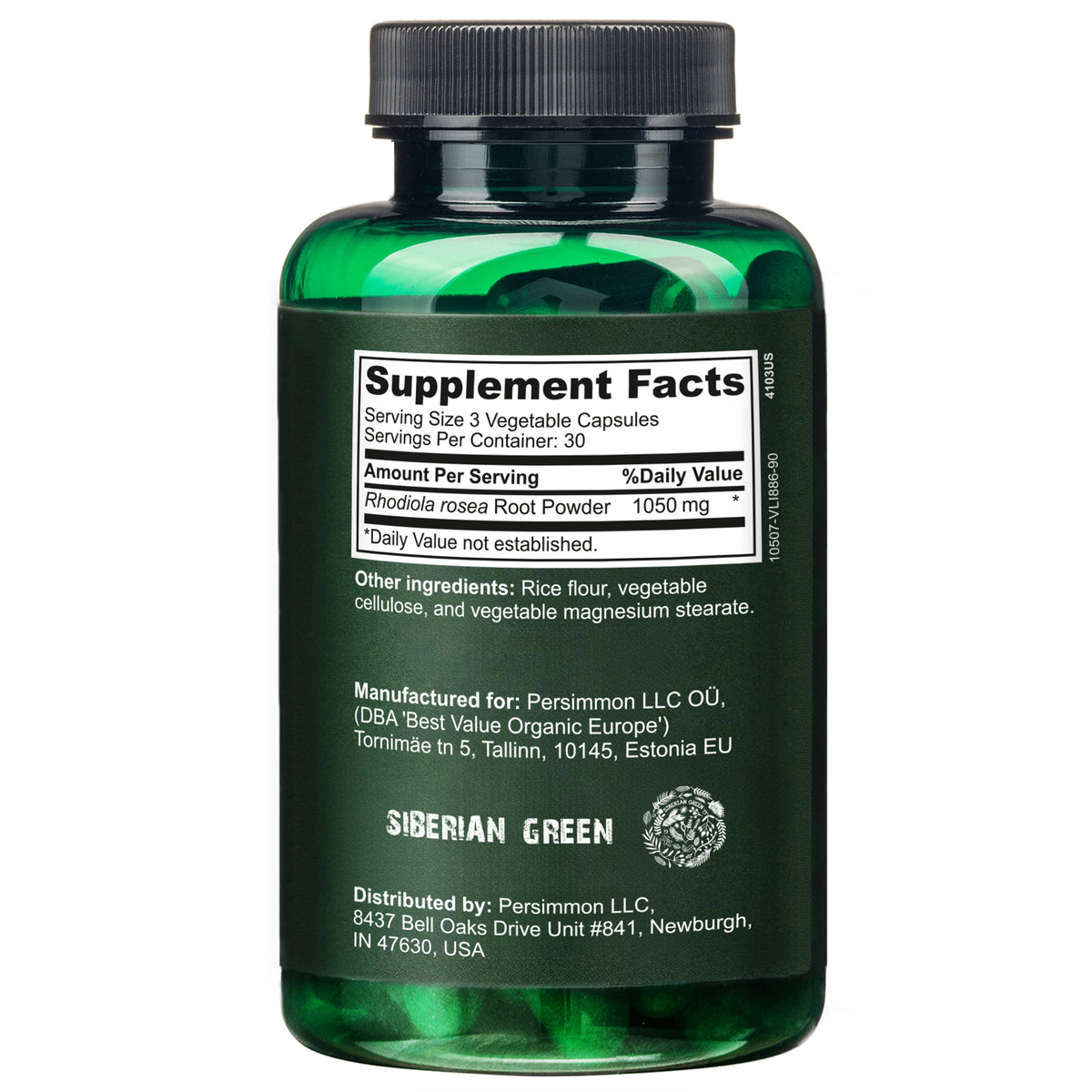 Siberian Wild Rhodiola Rosea Capsules – 350 mg – 90 Vegan Capsules