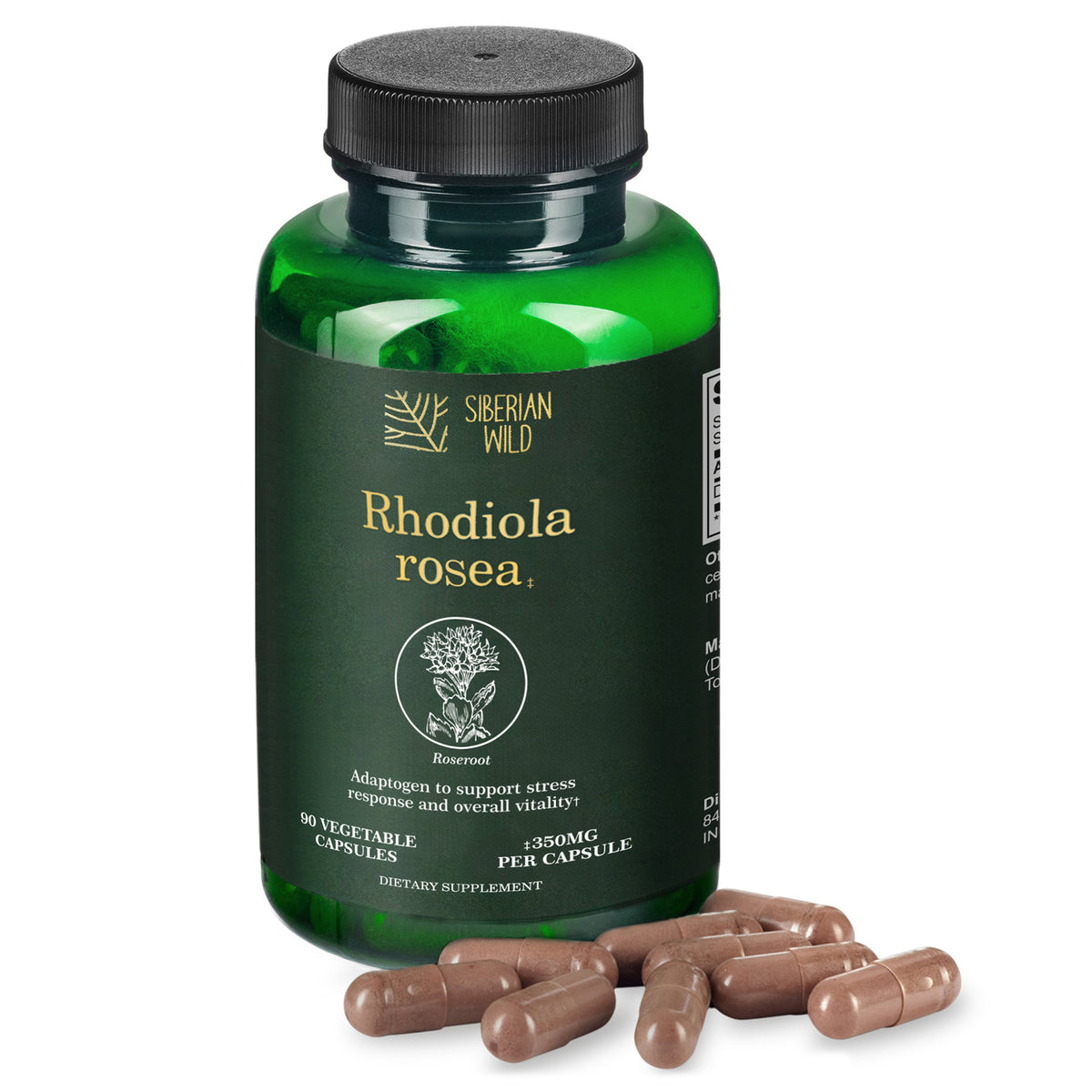 Siberian Wild Rhodiola Rosea Capsules – 350 mg – 90 Vegan Capsules