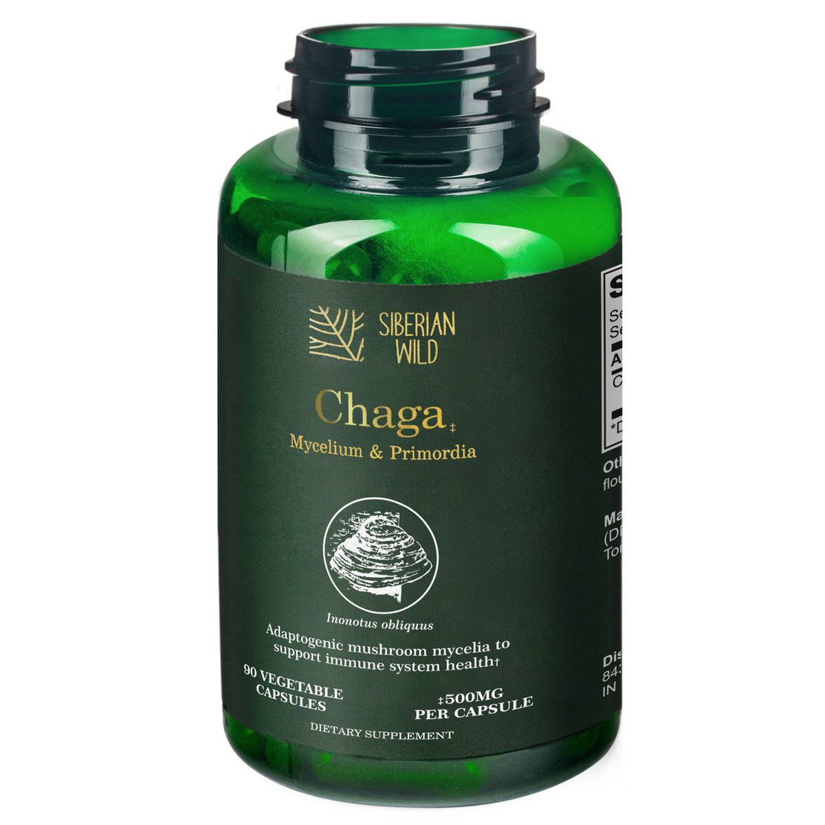 Siberian Wild Chaga Mushroom – 1500mg Capsules for Immunity Booster Chaga