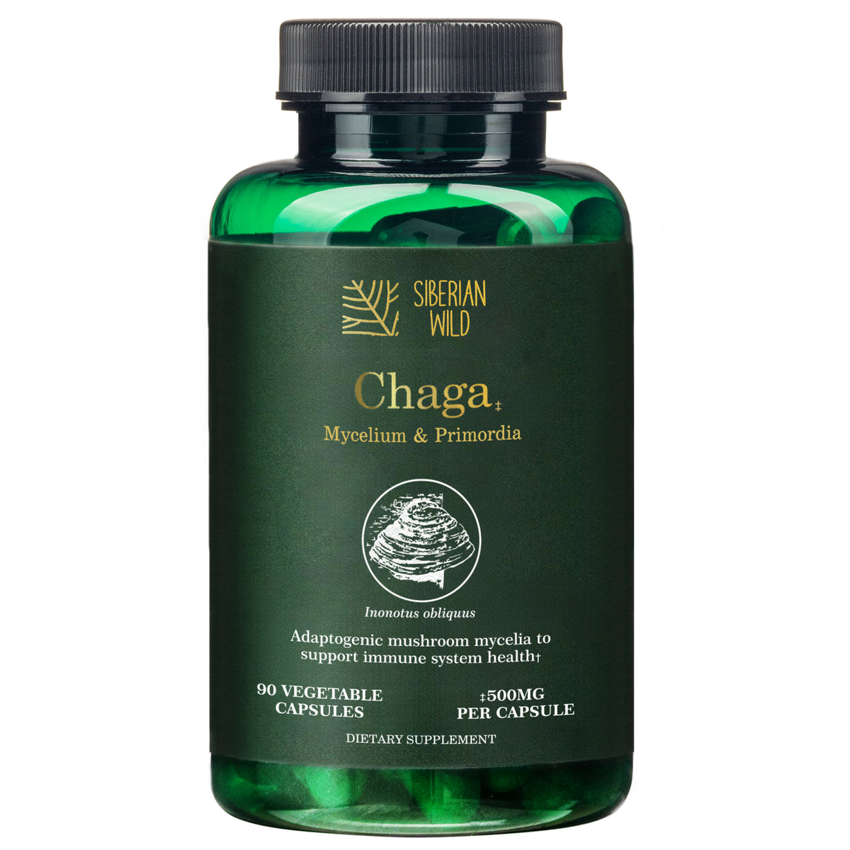 Siberian Wild Chaga Mushroom – 1500mg Capsules for Immunity Booster Chaga