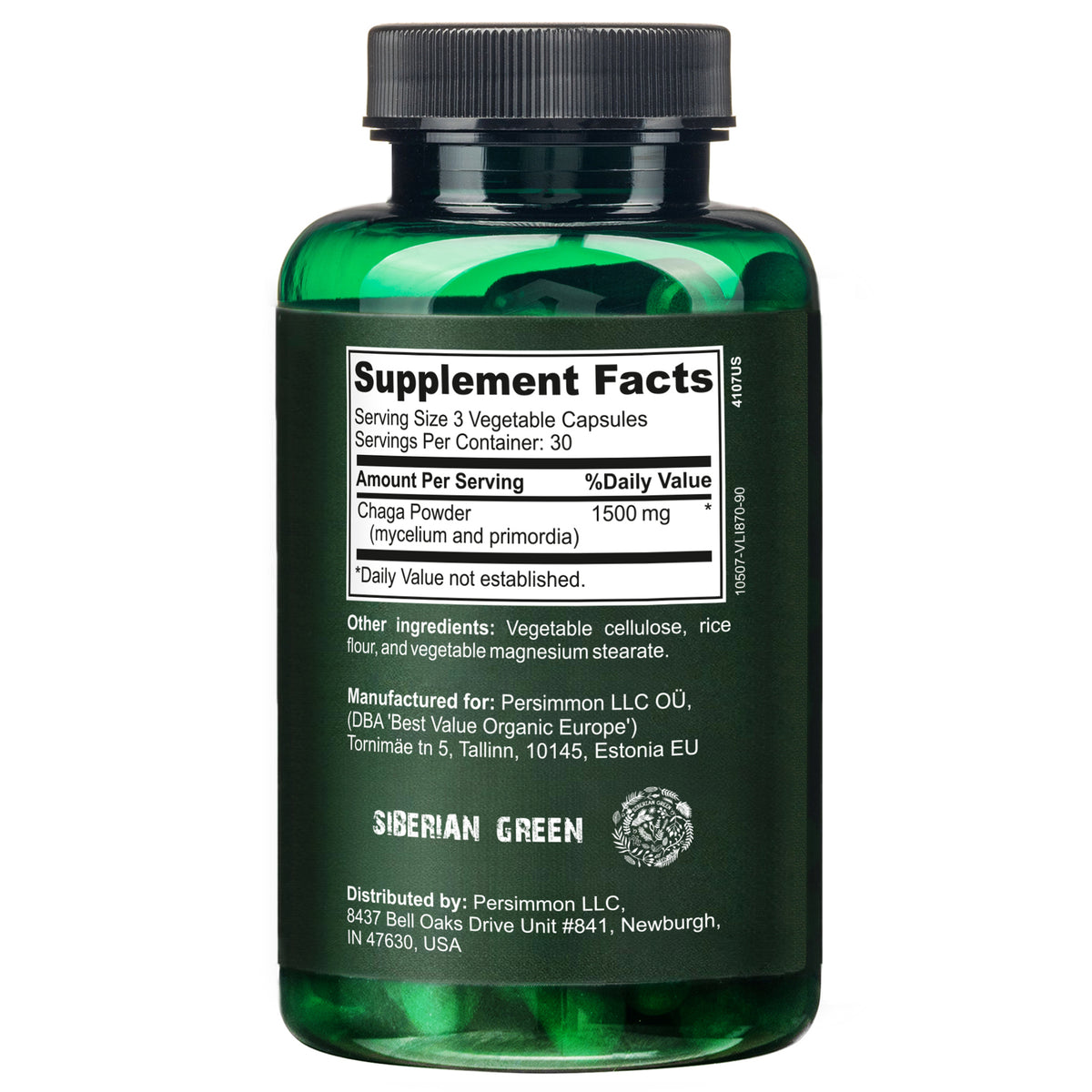 Siberian Wild Chaga Mushroom – 1500mg Capsules for Immunity Booster Chaga