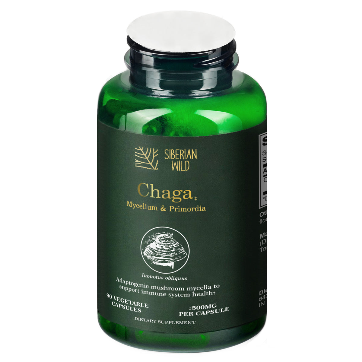 Siberian Wild Chaga Mushroom – 1500mg Capsules for Immunity Booster Chaga
