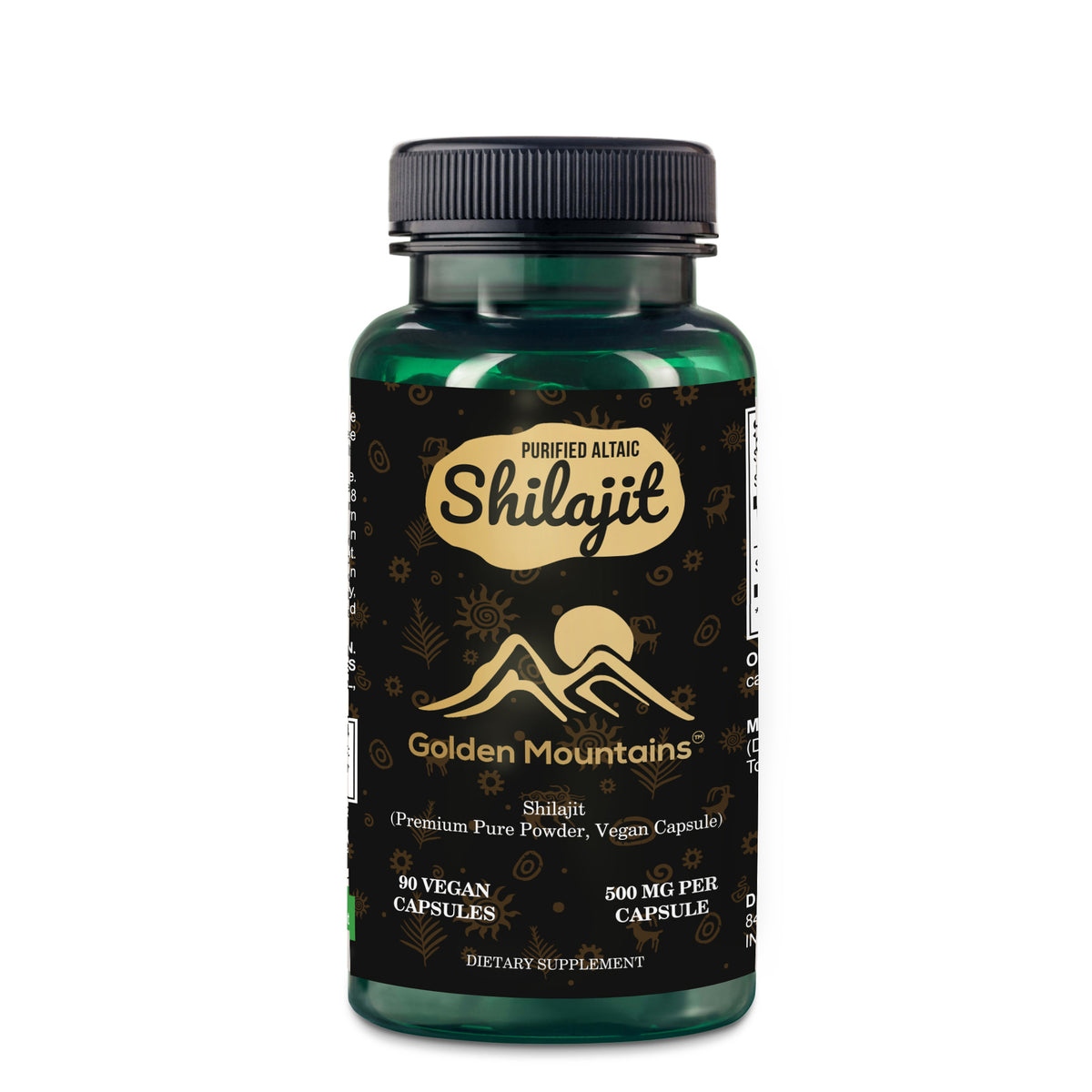 Golden Mountains Shilajit Vegan Capsules – 500mg, 90 Vegan Capsules