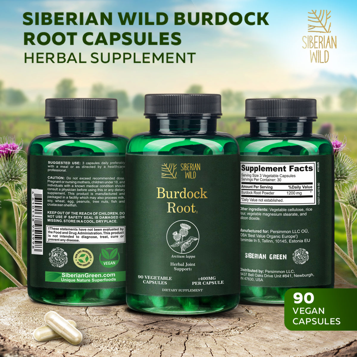 Siberian Wild Burdock Root Capsules – 1200mg