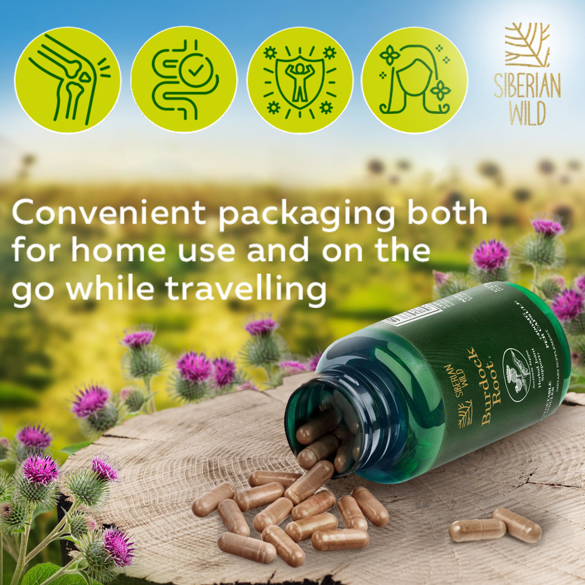 Siberian Wild Burdock Root Capsules – 1200mg