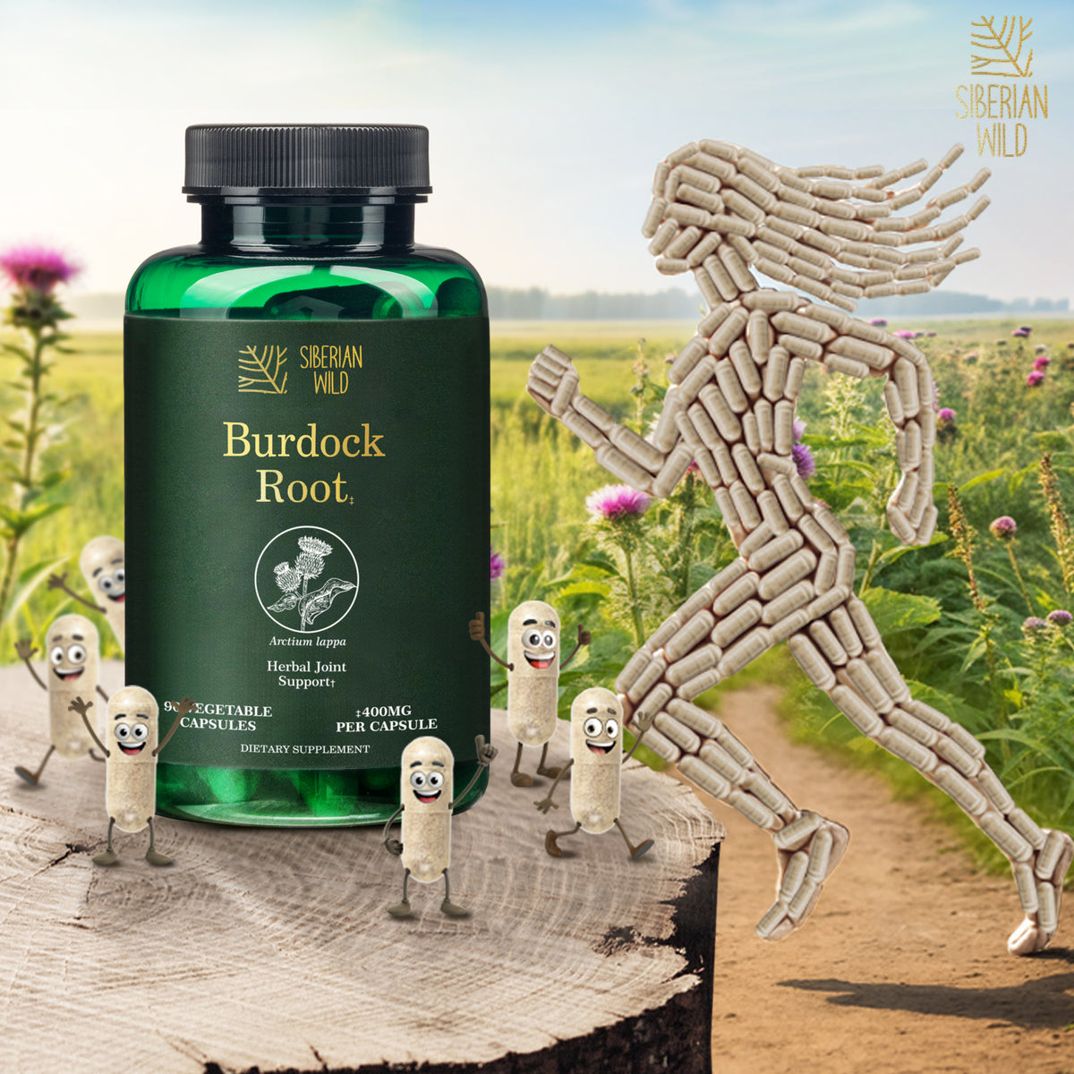 Siberian Wild Burdock Root Capsules – 1200mg