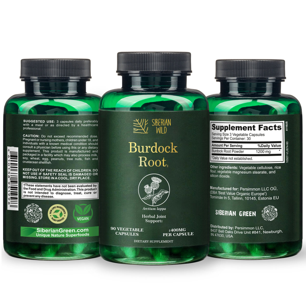 Siberian Wild Burdock Root Capsules – 1200mg
