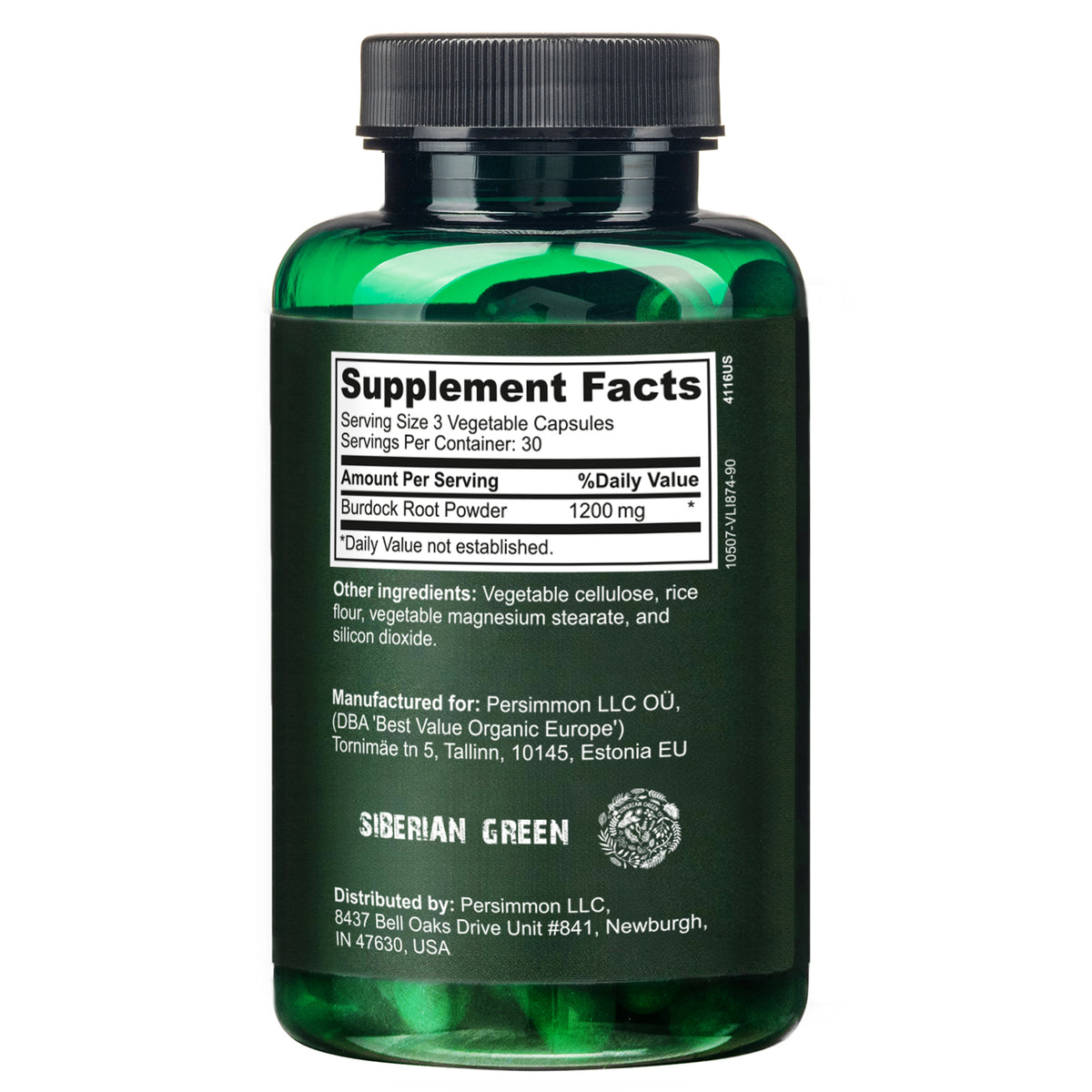 Siberian Wild Burdock Root Capsules – 1200mg