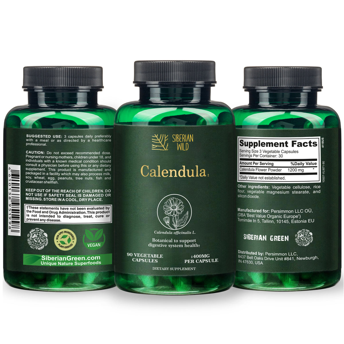 Siberian Wild Calendula Capsules – 1800mg – 90 Vegan Capsules