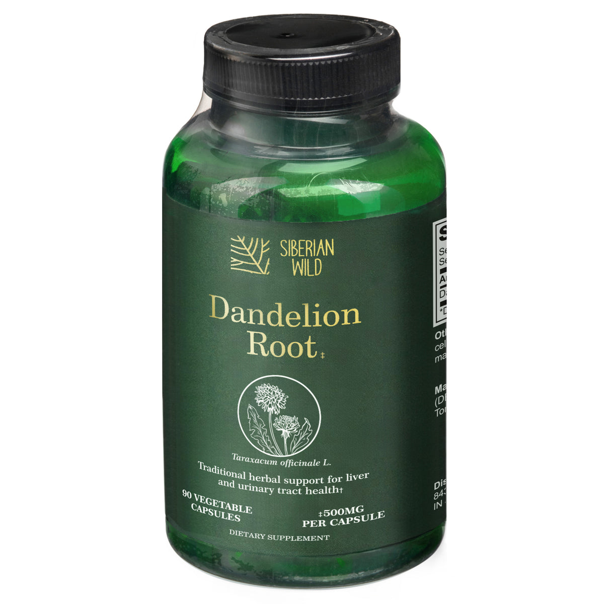 Siberian Wild Dandelion Root Capsules – 1500mg Vegan Liver Support