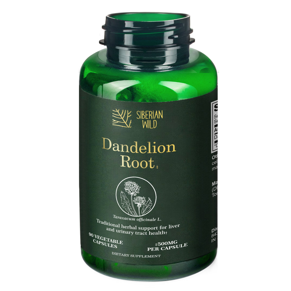 Siberian Wild Dandelion Root Capsules – 1500mg Vegan Liver Support