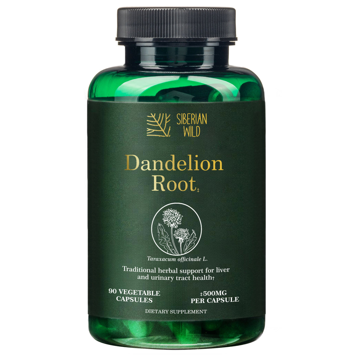 Siberian Wild Dandelion Root Capsules – 1500mg Vegan Liver Support