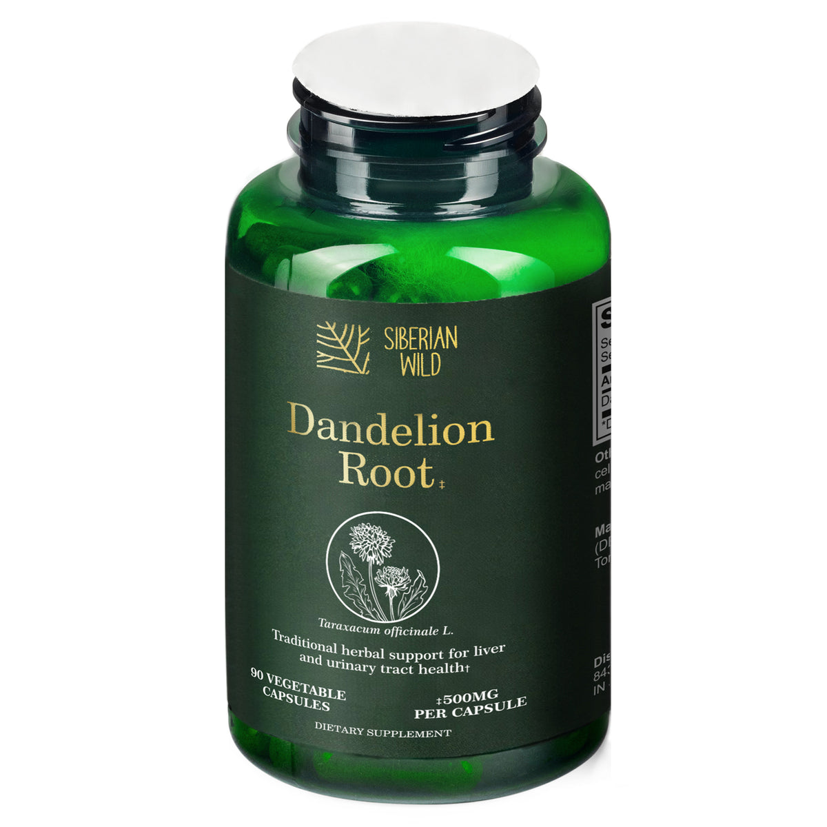 Siberian Wild Dandelion Root Capsules – 1500mg Vegan Liver Support