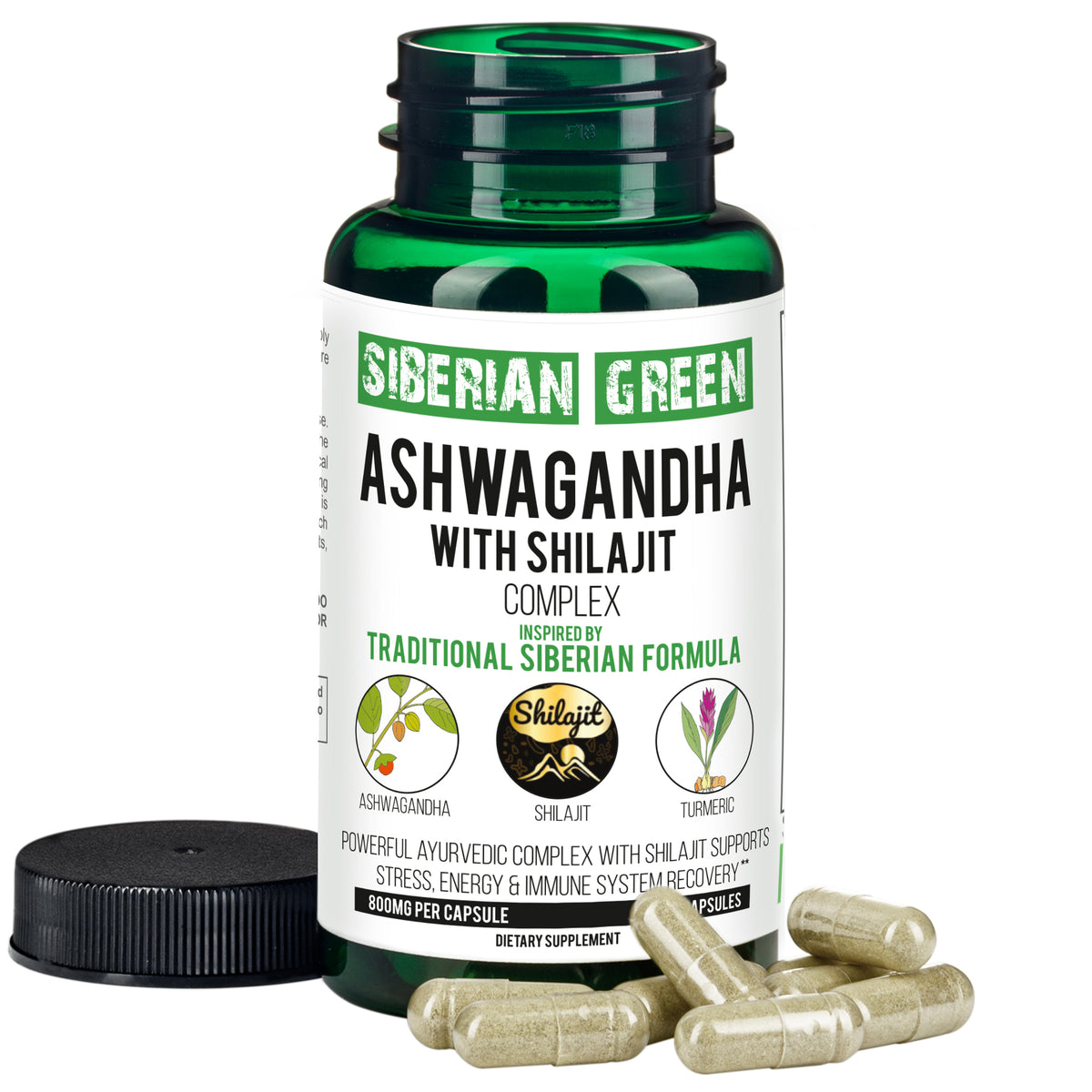 Shilajit and Ashwagandha Complex – 60 Capsules for Relieving Stress and Increasing Strength and Energy