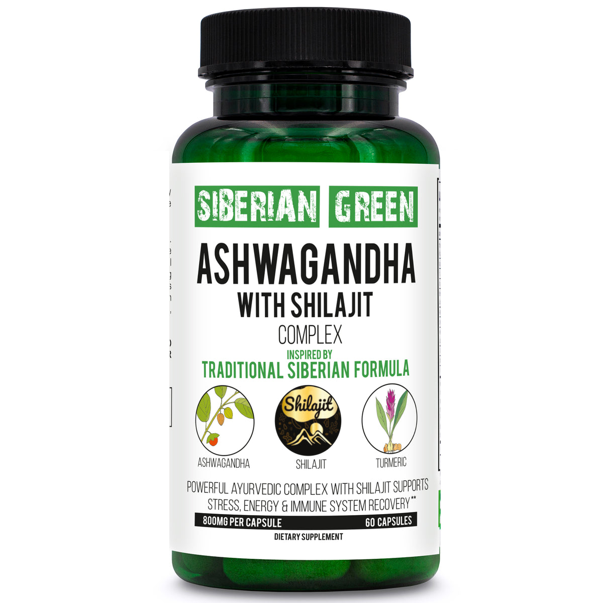 Shilajit and Ashwagandha Complex – 60 Capsules for Relieving Stress and Increasing Strength and Energy