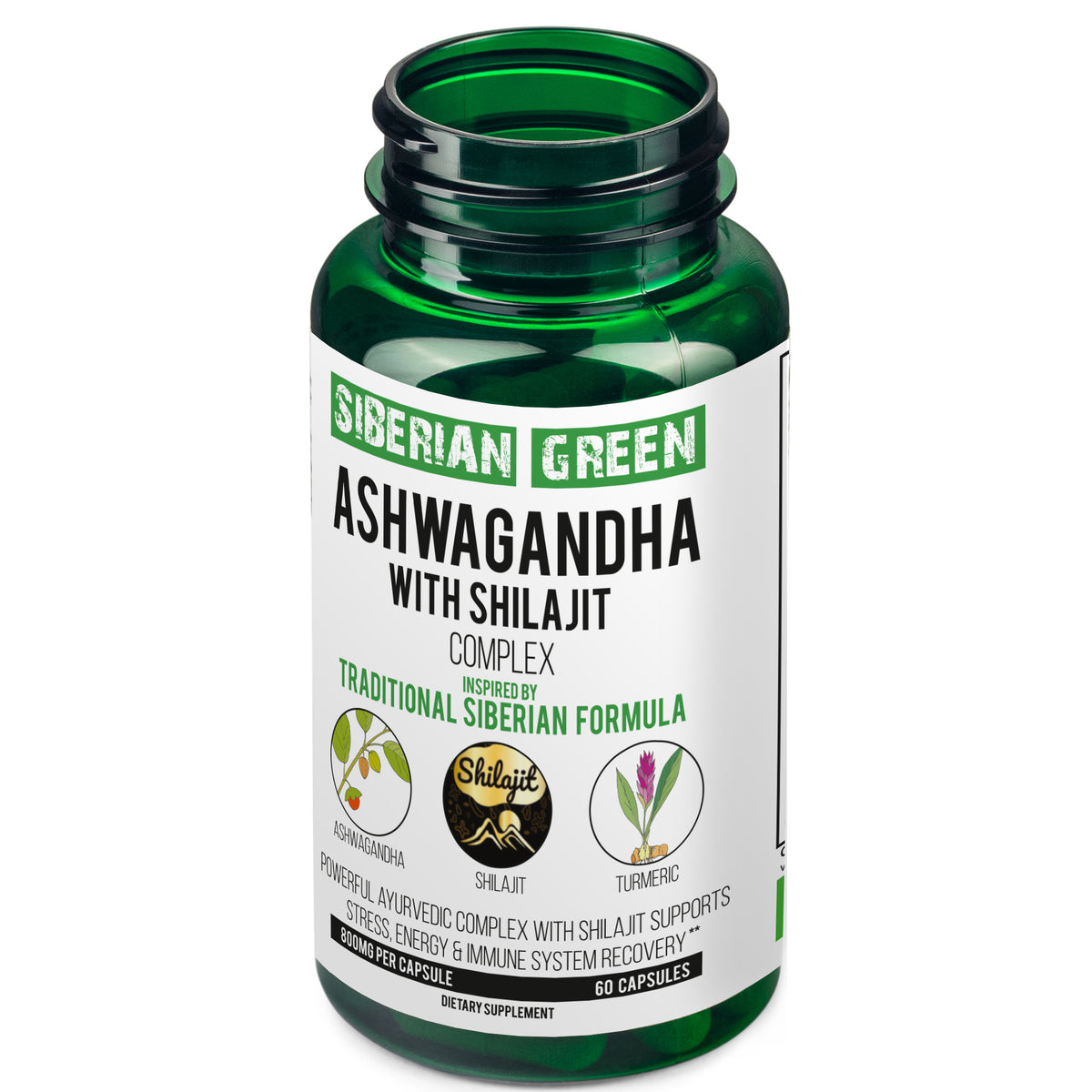 Shilajit and Ashwagandha Complex – 60 Capsules for Relieving Stress and Increasing Strength and Energy