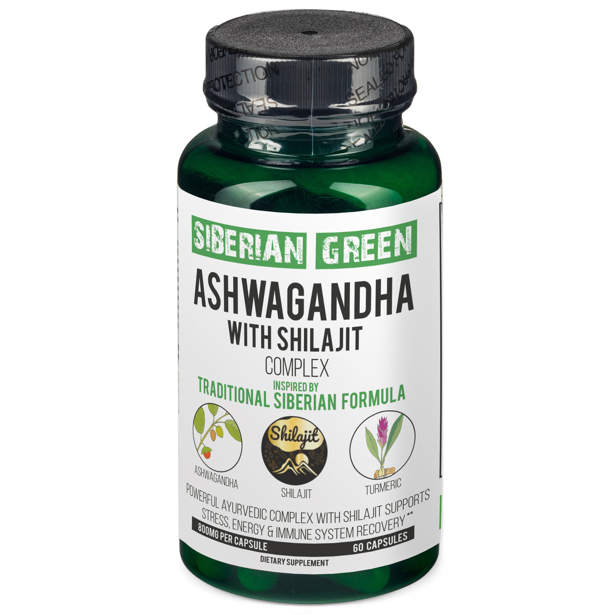 Shilajit and Ashwagandha Complex – 60 Capsules for Relieving Stress and Increasing Strength and Energy