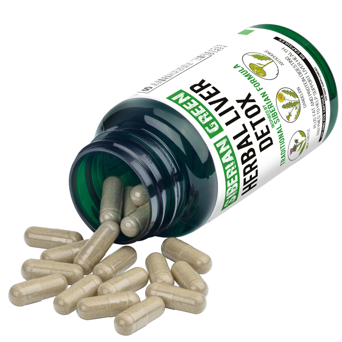 Herbal Liver Detox with Milk Thistle, Artichoke & Dandelion – 60 Capsules