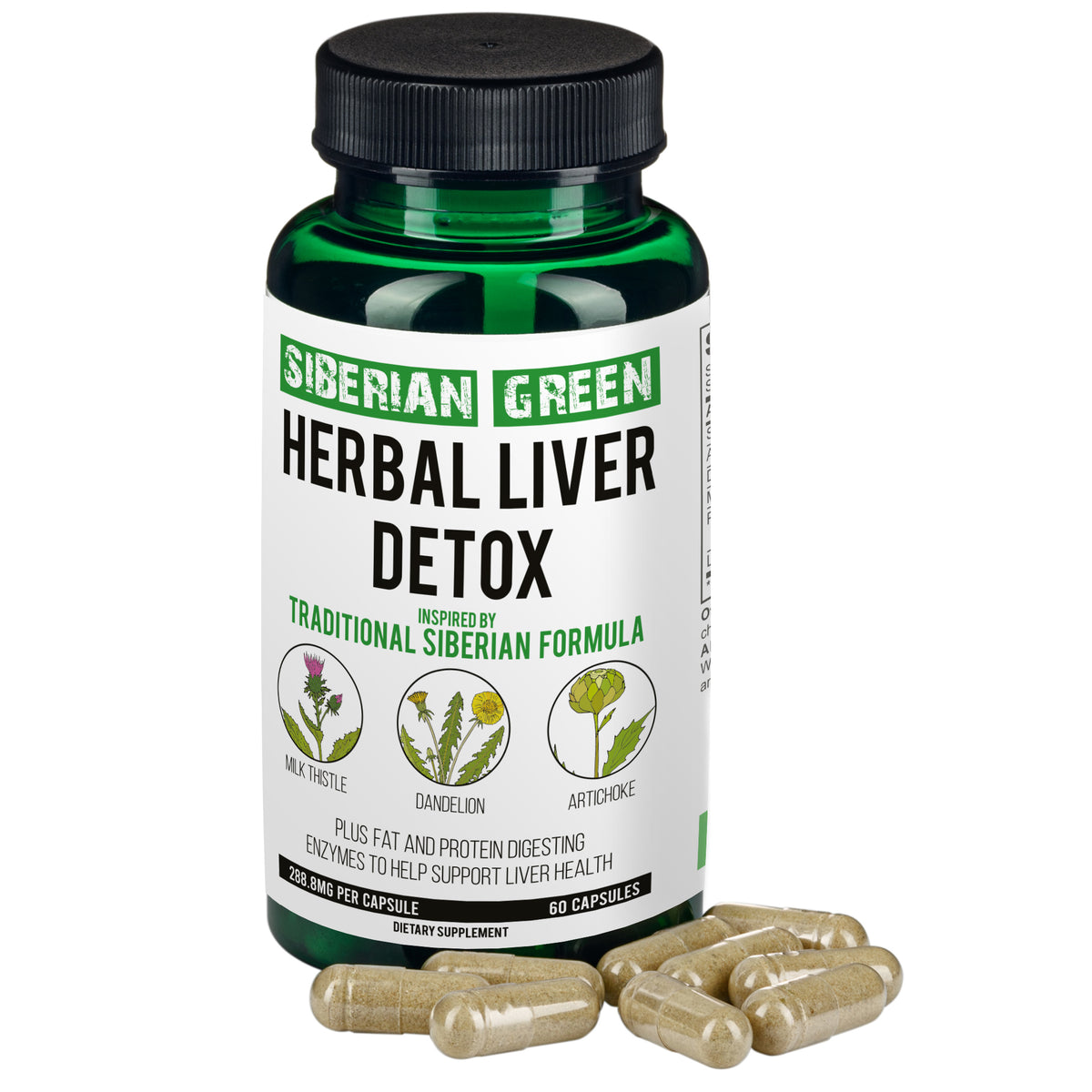 Herbal Liver Detox with Milk Thistle, Artichoke & Dandelion – 60 Capsules