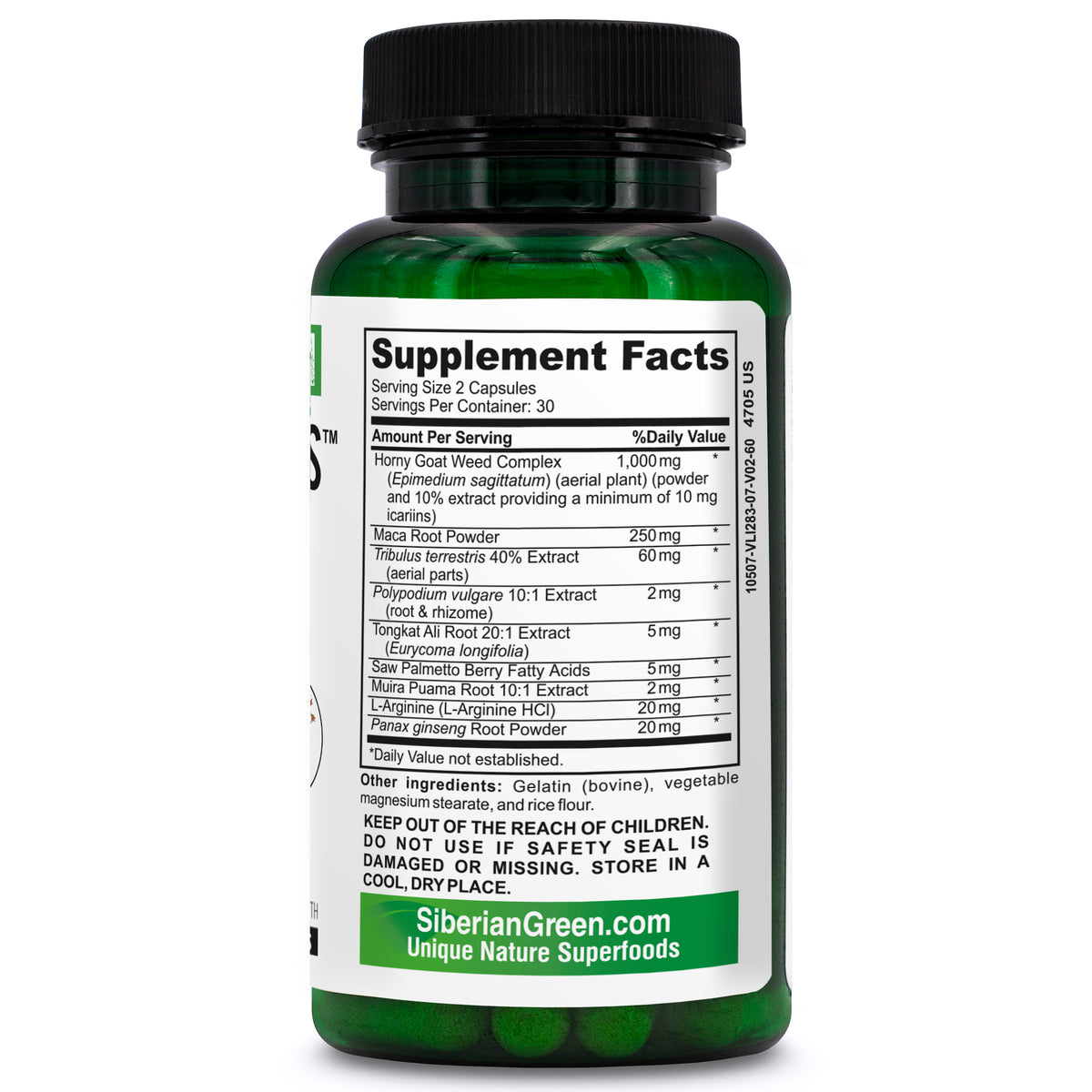 Siberian Green Rasputin Herbs with Maca Root Complex 60 Caps