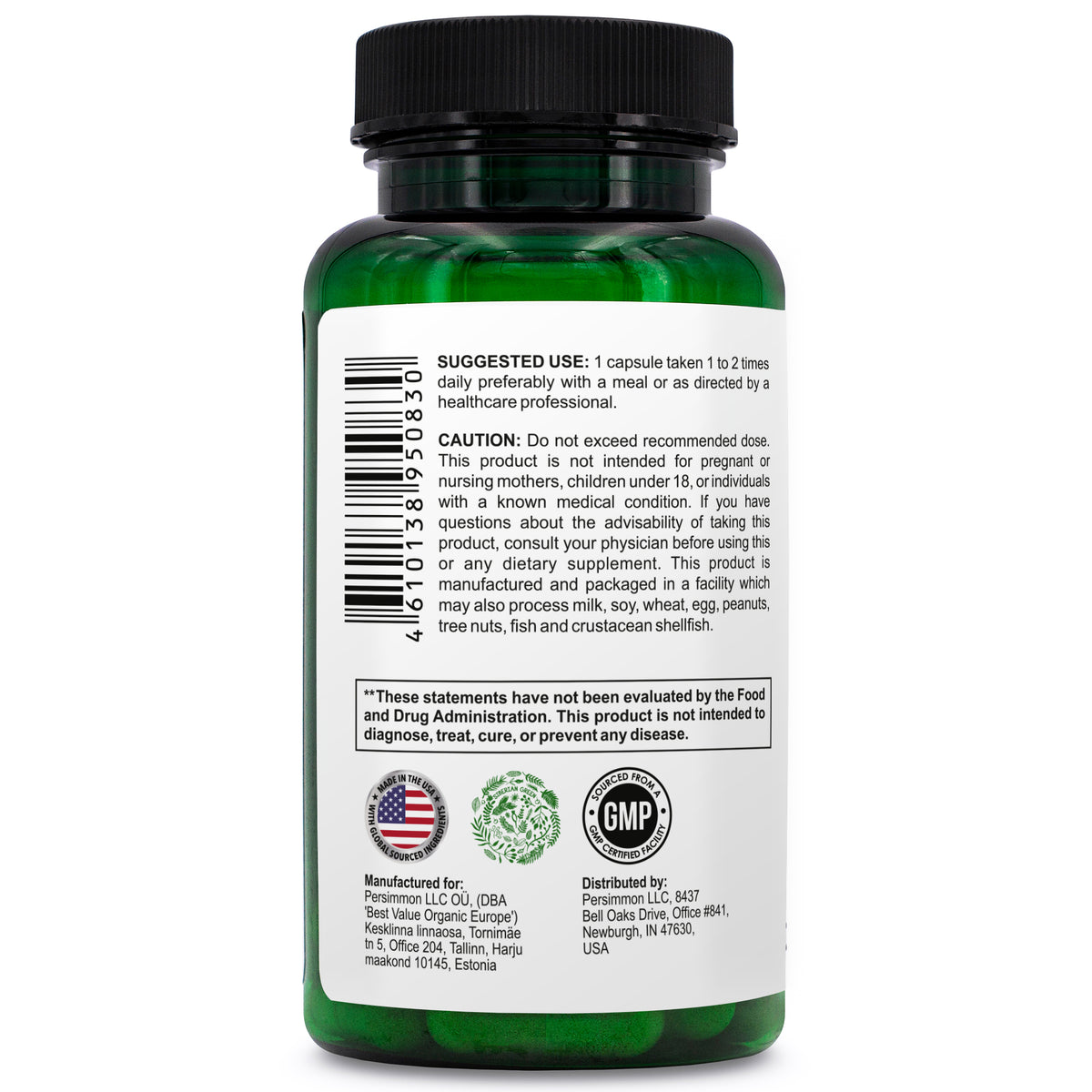 Siberian Green Organic Ashwagandha Root with Astragalus & Siberian Eleuthero Ginseng Complex 60 Capsules Powerful Herbal Support