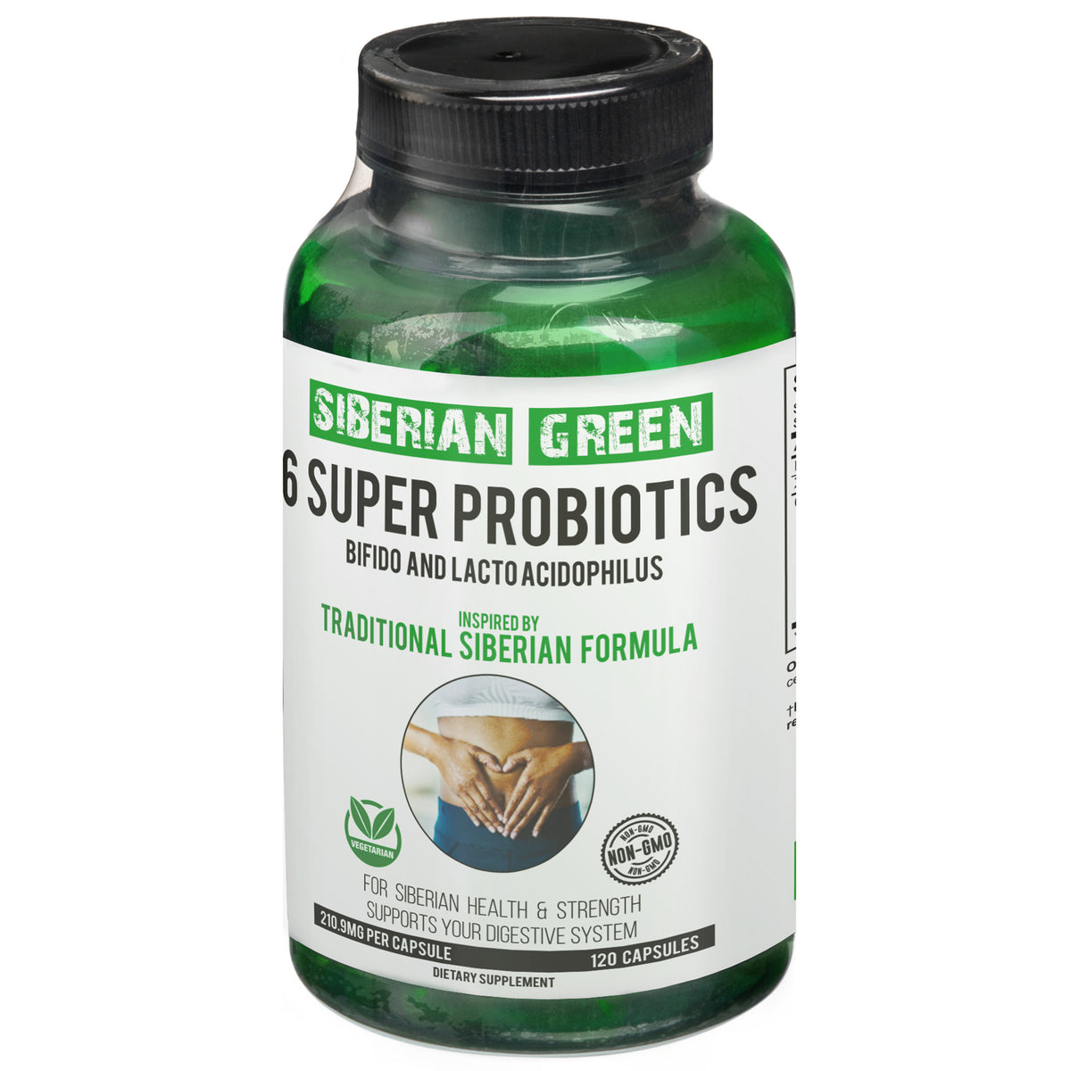 Siberian Green 6 Super Probiotics Bifido & Lacto Acidophilus 120 Caps - Traditional Siberian Formula