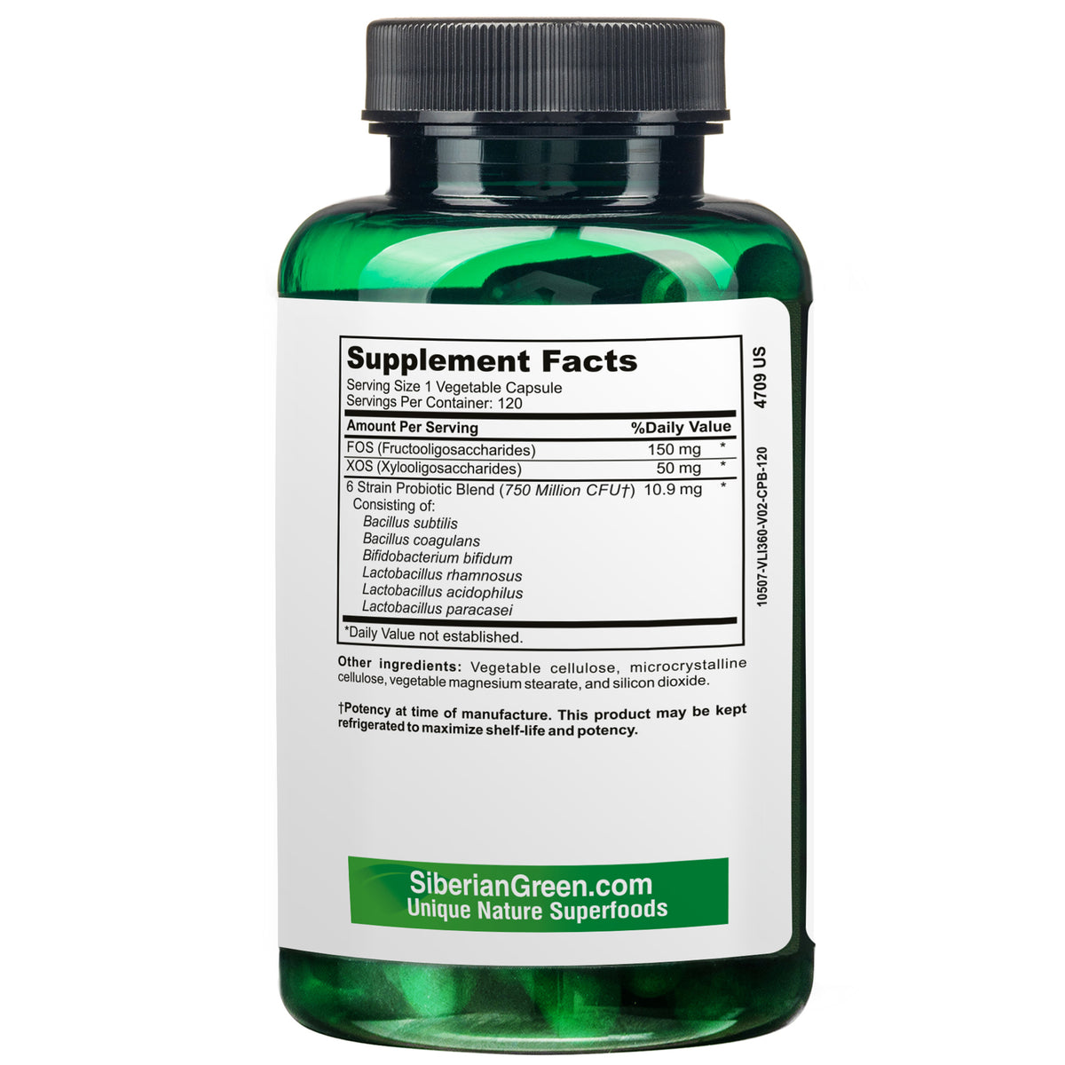 Siberian Green 6 Super Probiotics Bifido & Lacto Acidophilus 120 Caps - Traditional Siberian Formula