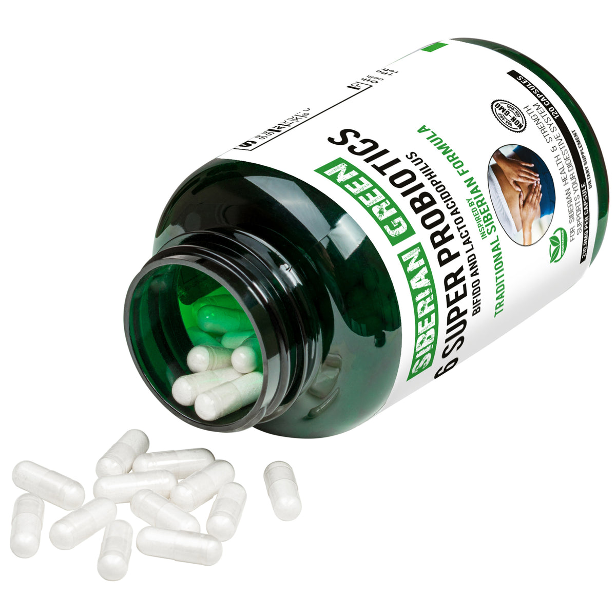 Siberian Green 6 Super Probiotics Bifido & Lacto Acidophilus 120 Caps - Traditional Siberian Formula