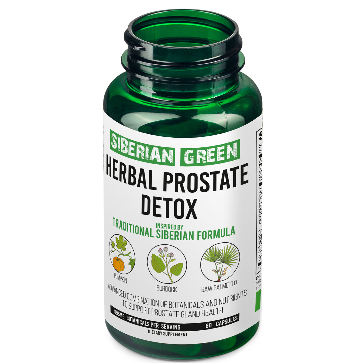 Siberian Green Herbal Prostate Detox 60 Capsules – Saw Palmetto Burdock Pumpkin Traditional Siberian Formula