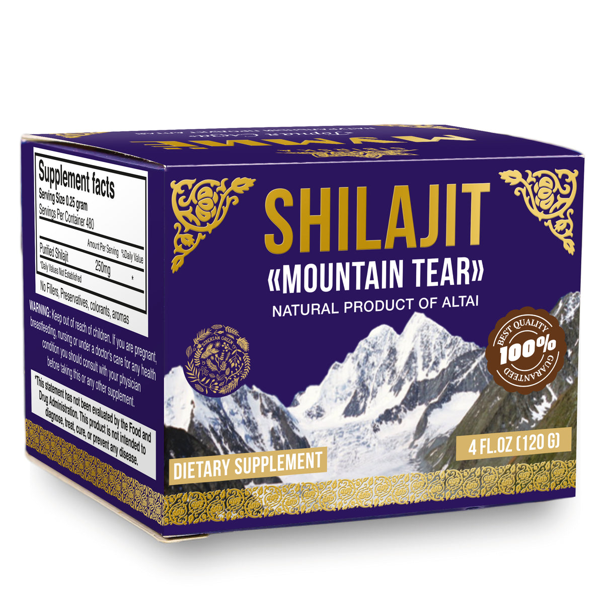 Siberian Green Pure Shilajit Resin "Mountain Tear" – 120g