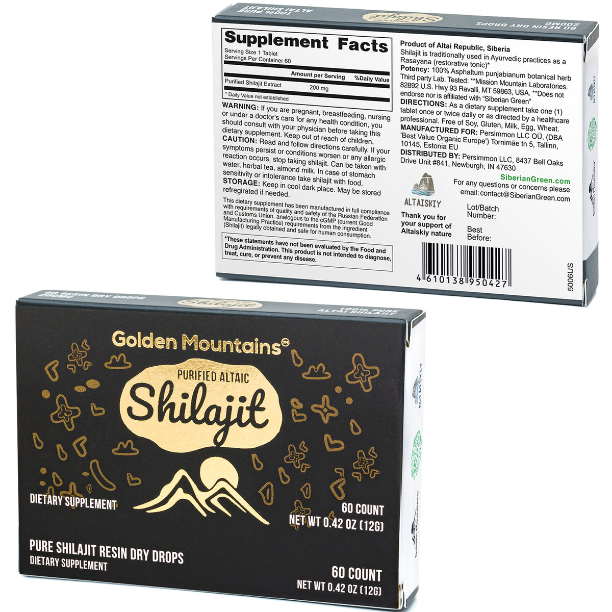Siberian Green Shilajit – Premium Golden Mountains Shilajit Dry Drops