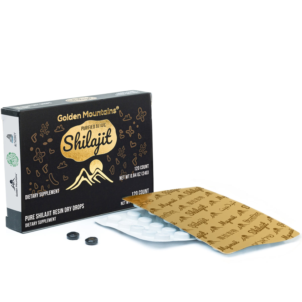 Shilajit 120 Dry Drops Altai "Golden Mountains" Siberian Green
