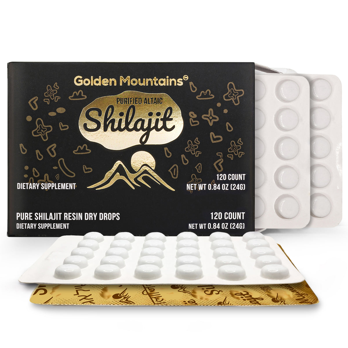 Shilajit 120 Dry Drops Altai "Golden Mountains" Siberian Green