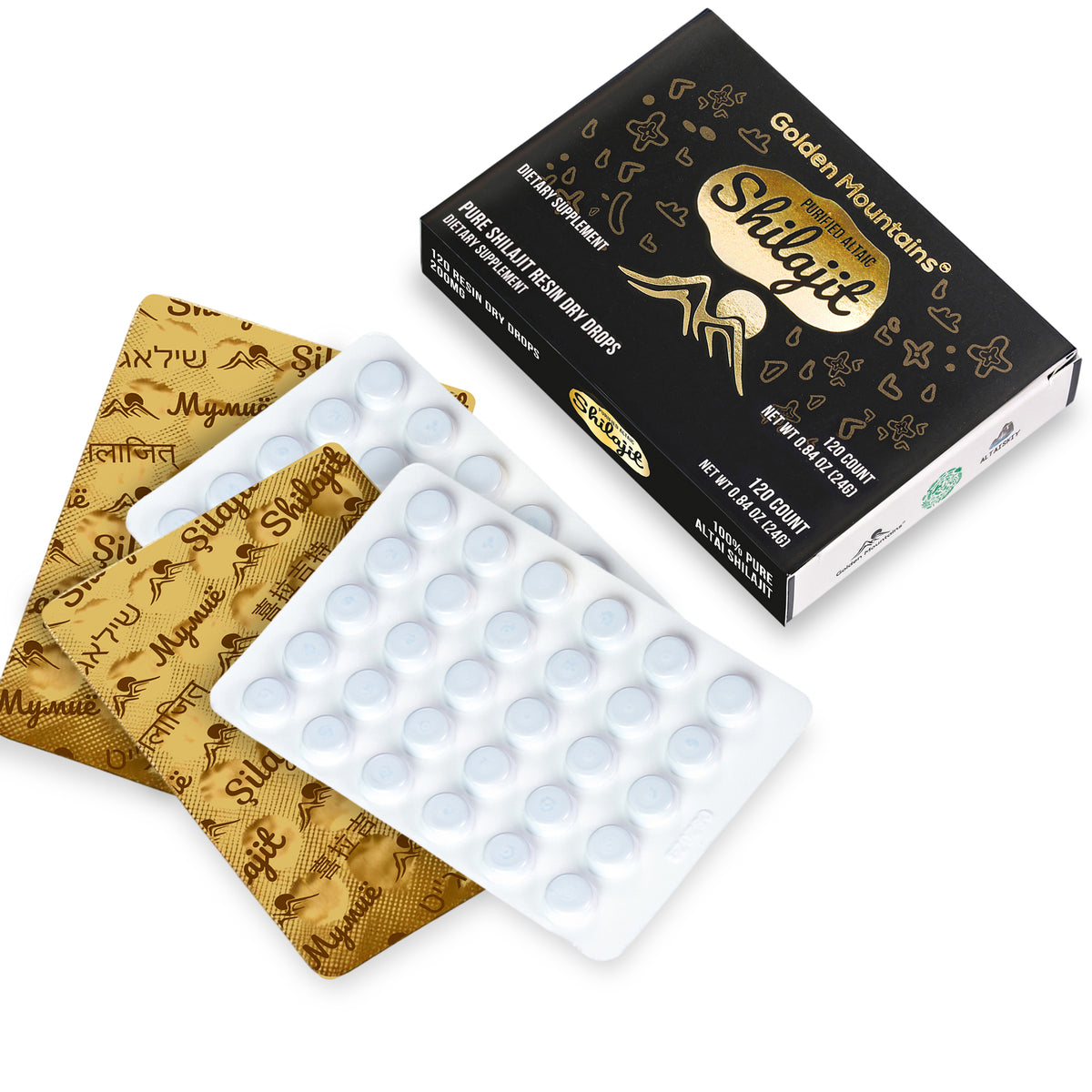 Shilajit 120 Dry Drops Altai "Golden Mountains" Siberian Green