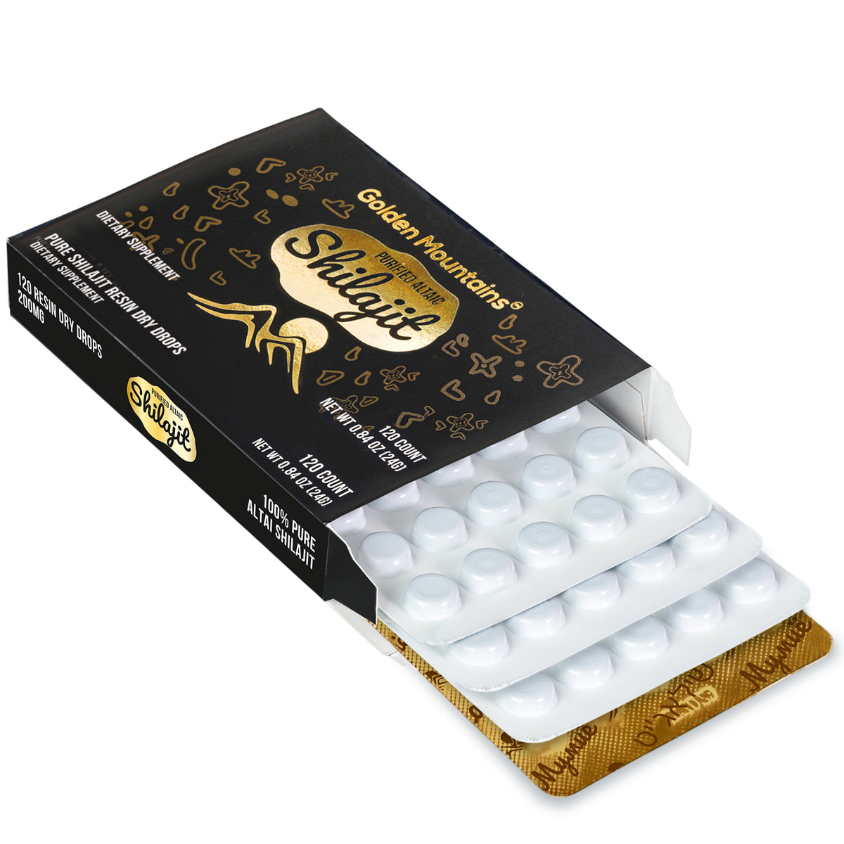 Shilajit 120 Dry Drops Altai "Golden Mountains" Siberian Green