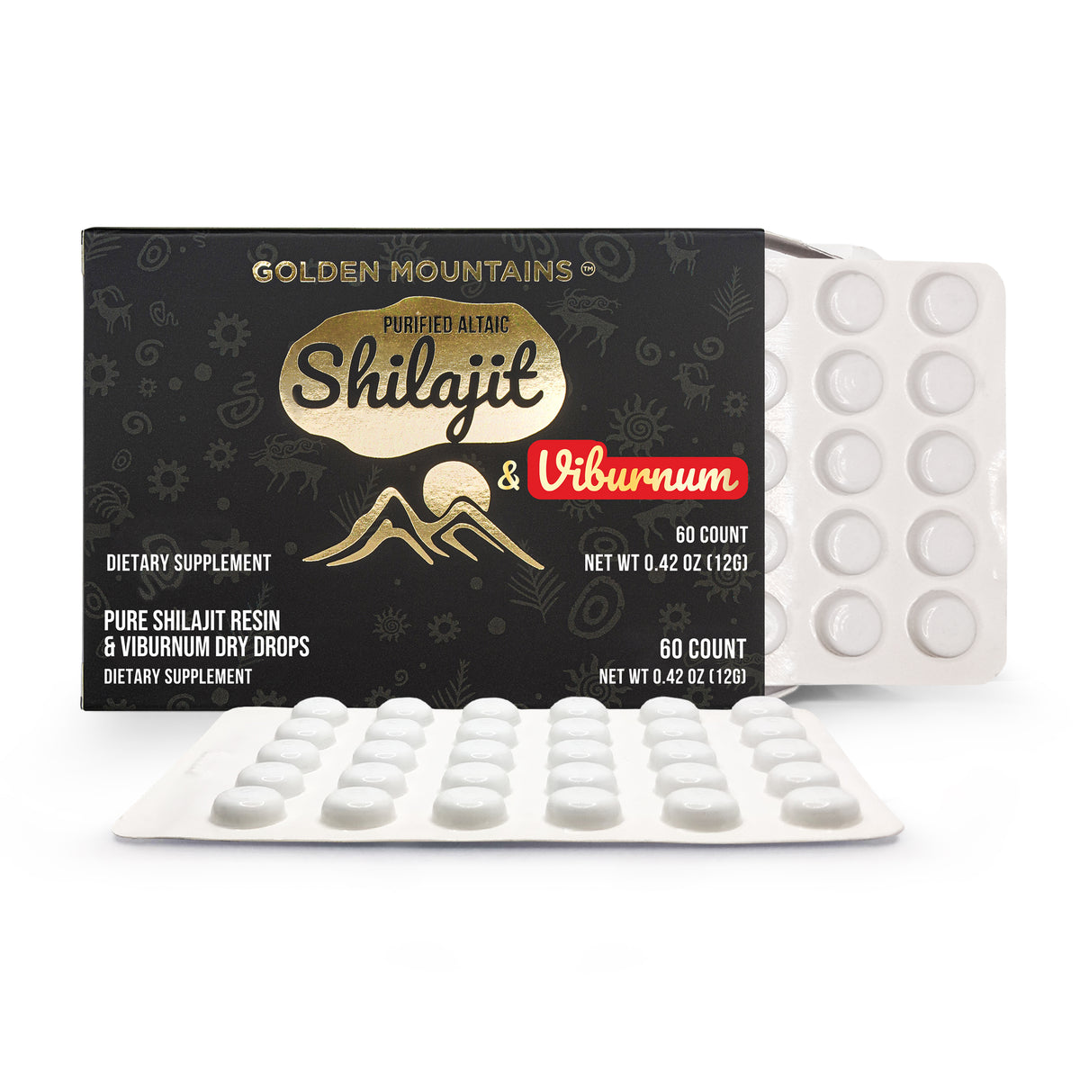Siberian Green Pure Altai Shilajit Resin w Viburnum Berries Extract – 180 Dry Drops (3-Pack)