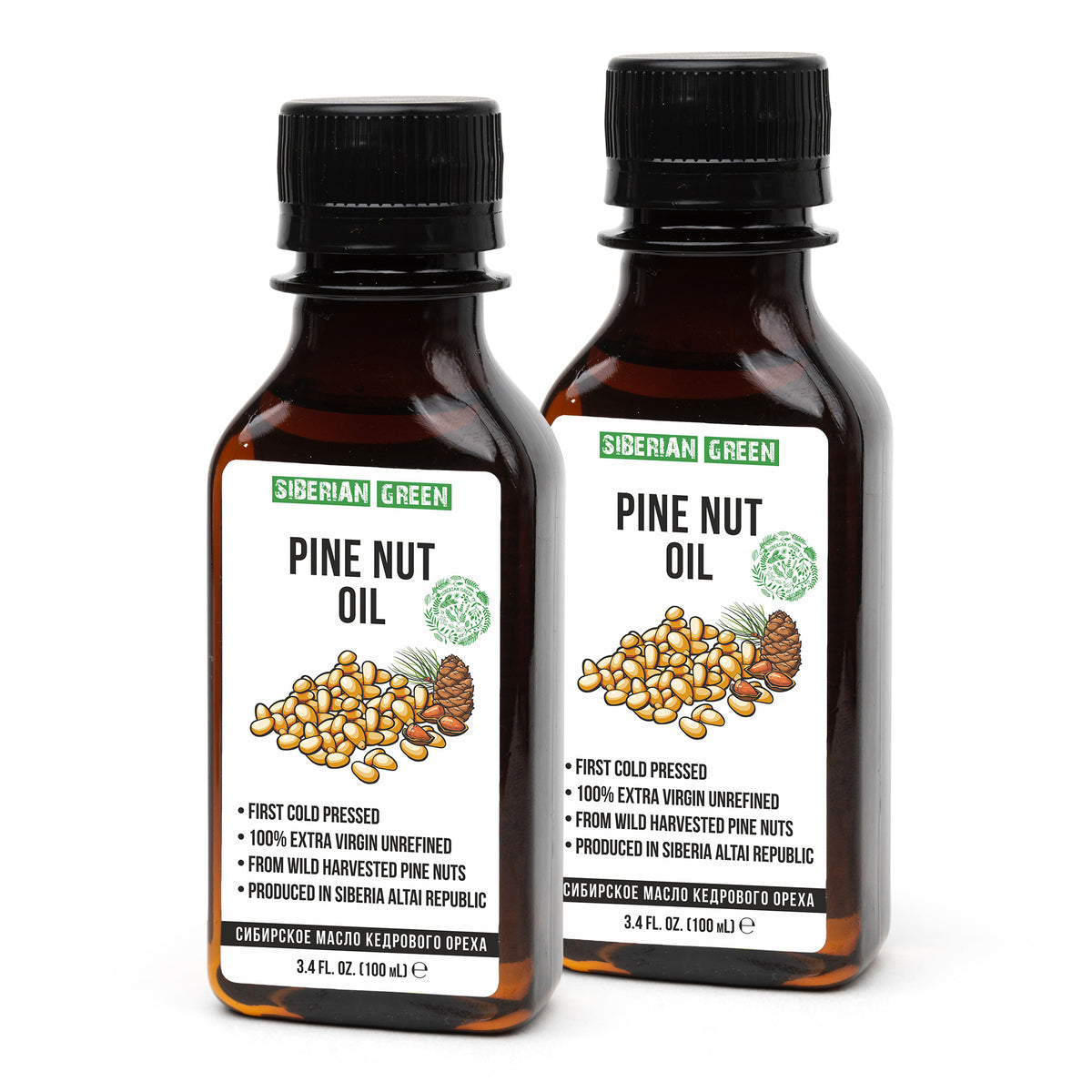 Siberian Pine Nut Oil – 100% Natural – 2 Pack (200ml Total) – Unrefined and Raw