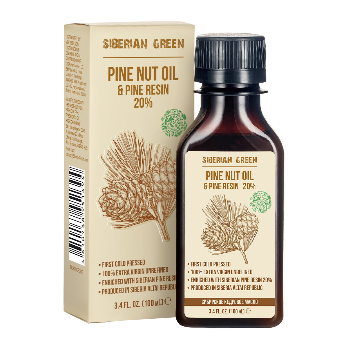 Siberian Pine Nut Oil with Pine Cedar Resin – 100ml
