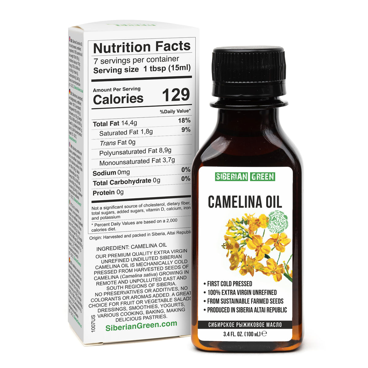Siberian Camelina Oil | Extra Virgin Cold Pressed | 100ml