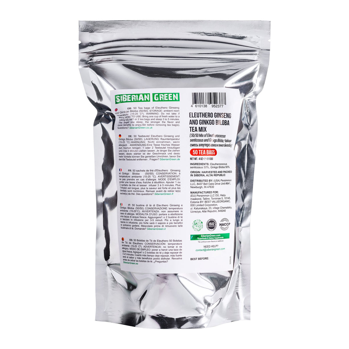 Caffeine-free Eleuthero Root tea – supports focus and well-being